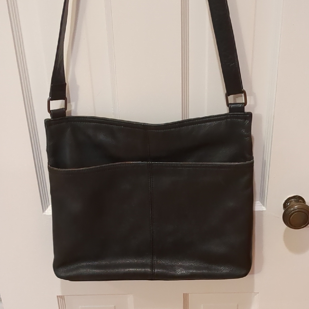 Margot Black Leather Shoulder Bag